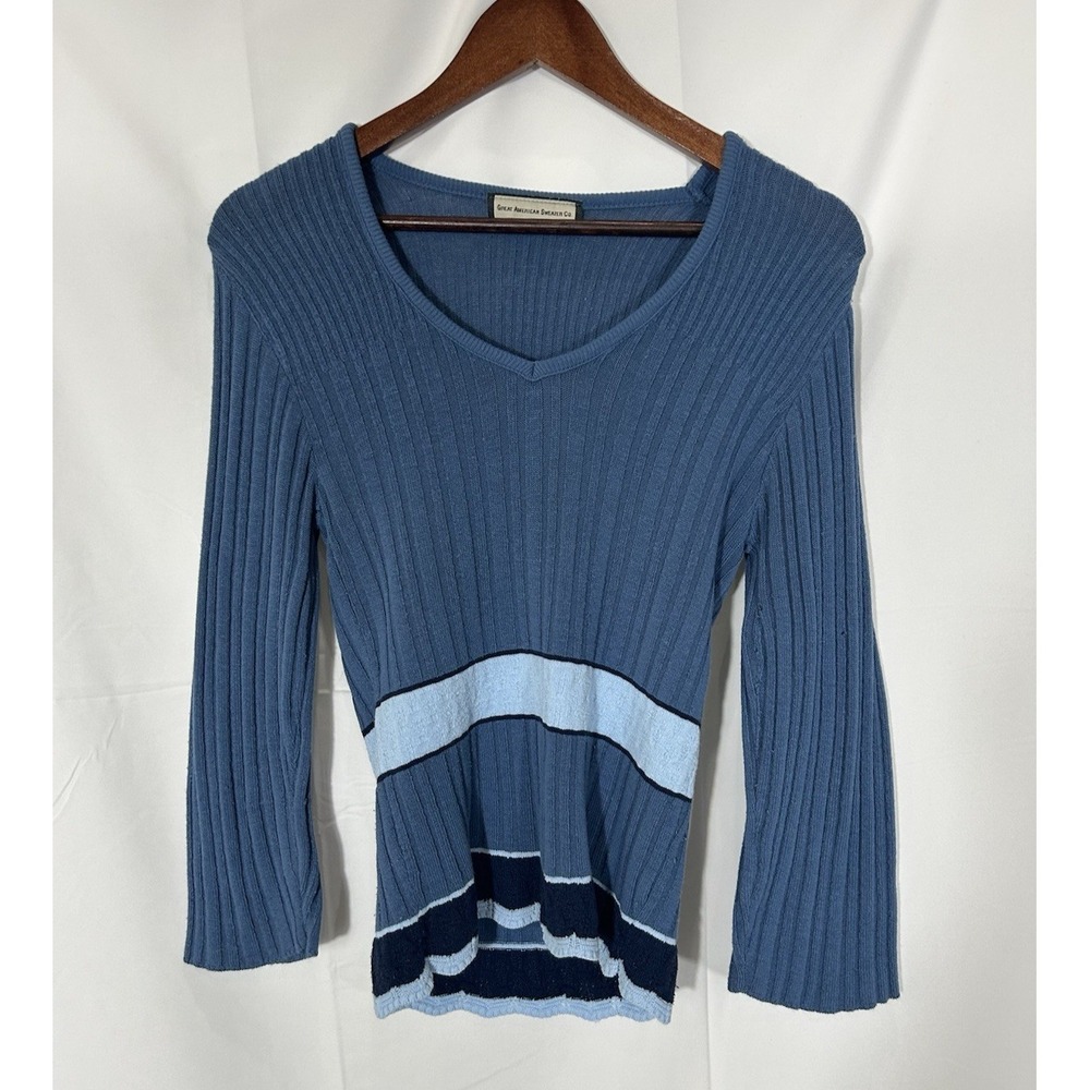 Vintage Great American Sweater Co Ribbed Boho Preppy 90s Feminine‎ Elena Gilbert